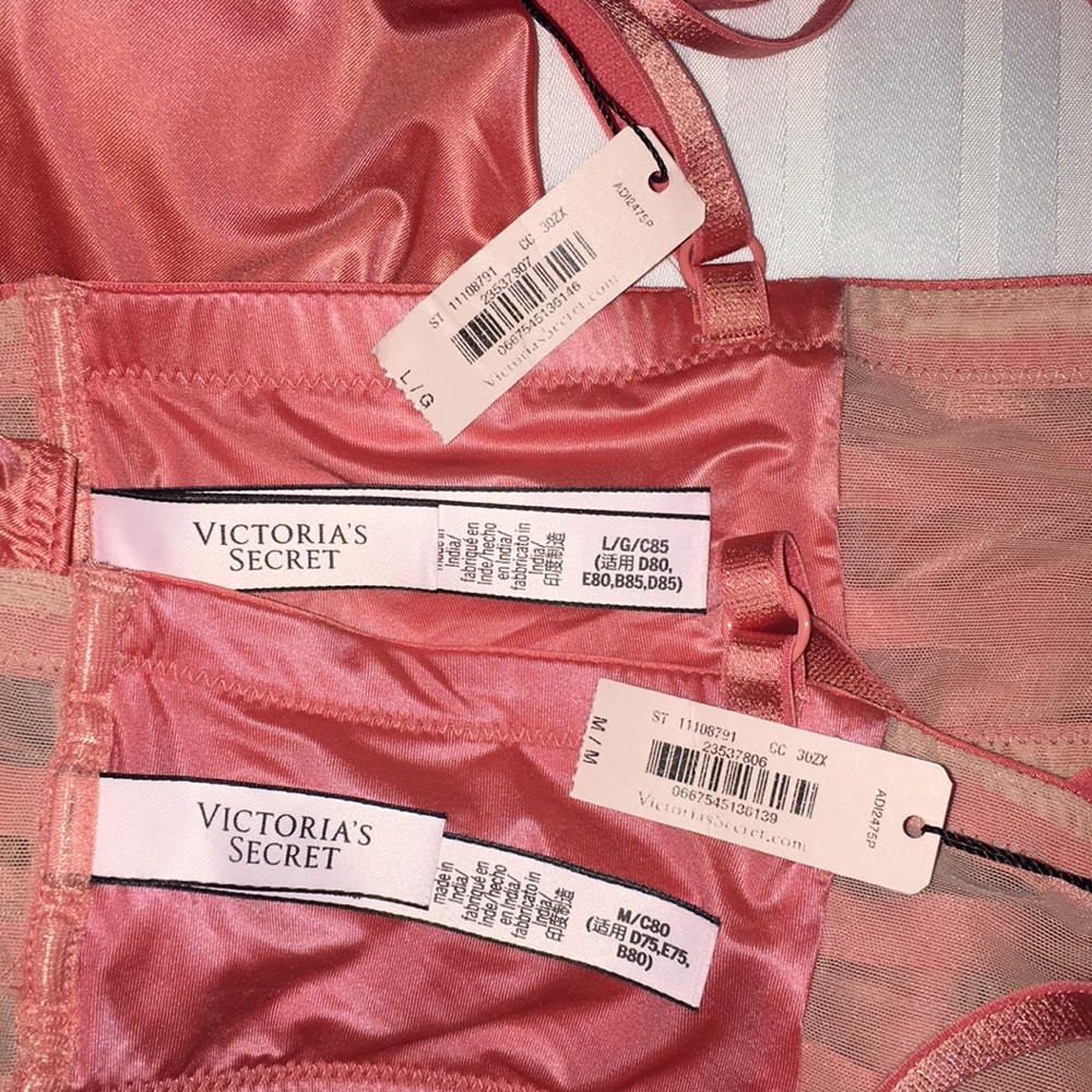 New VS Long Line Mesh Inset Triangle Bralette - Picture 7 of 8